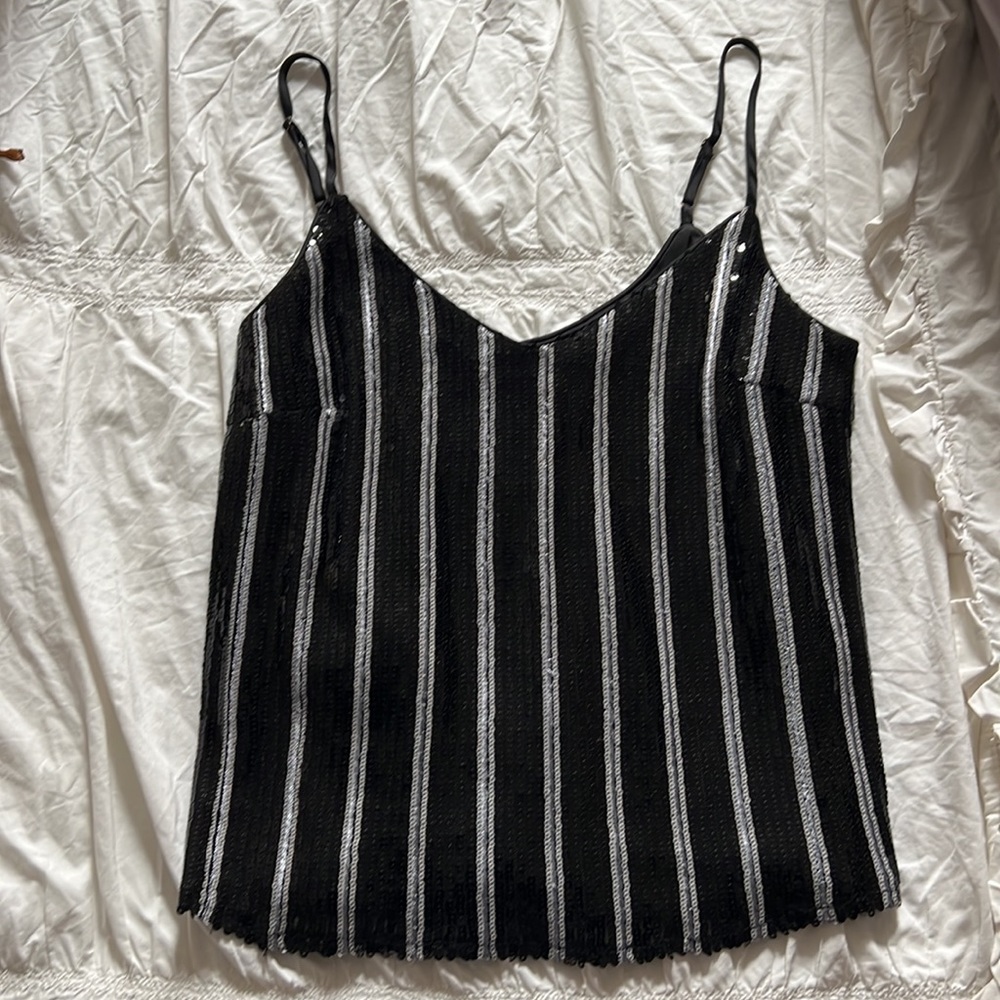 Heartloom striped Sequin Cami Top